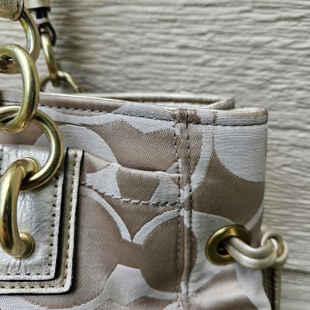 Coach Colette Signature C canvas bag tan gold - Picture 8 of 14